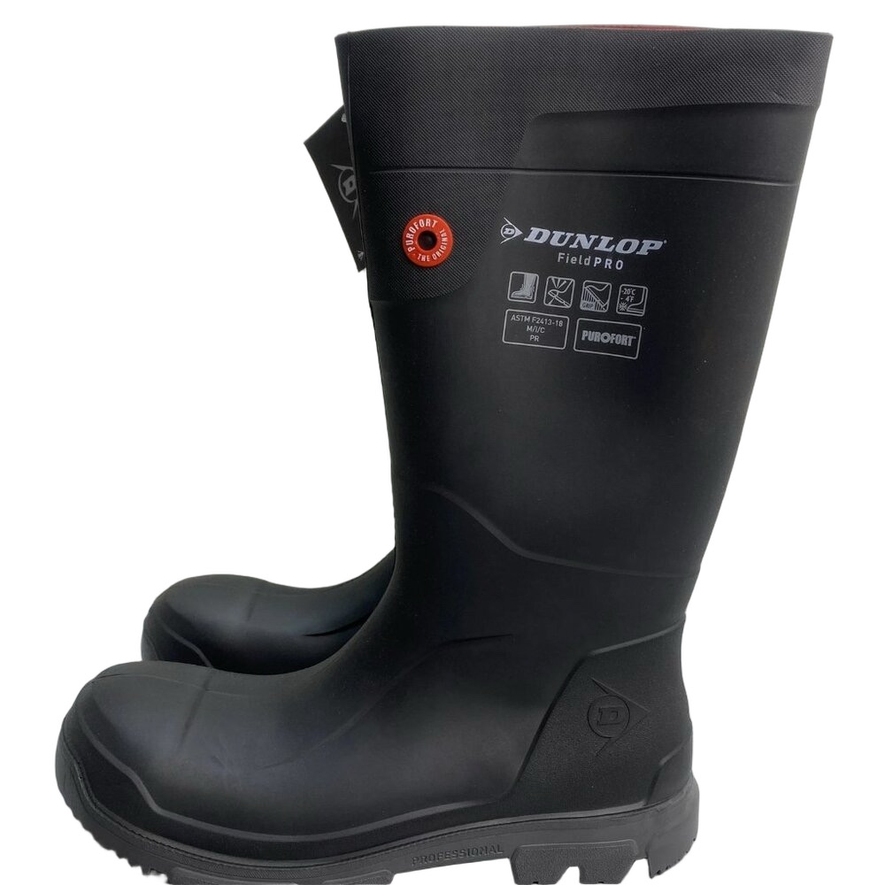 Dunlop Steel Toe Rubber Work Boots – Black – Men’s Size 12
